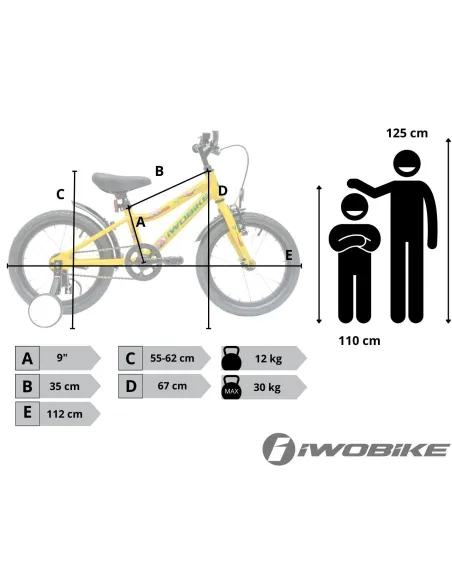 Rower Dziecięcy IWOBIKE Koala Koła 16"