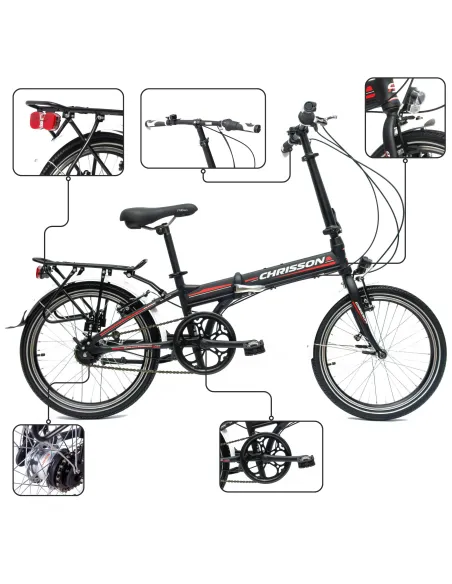 Rower Męski Damski Składany Miejski 20" Aluminium SHIMANO Nexus Oświetlenie