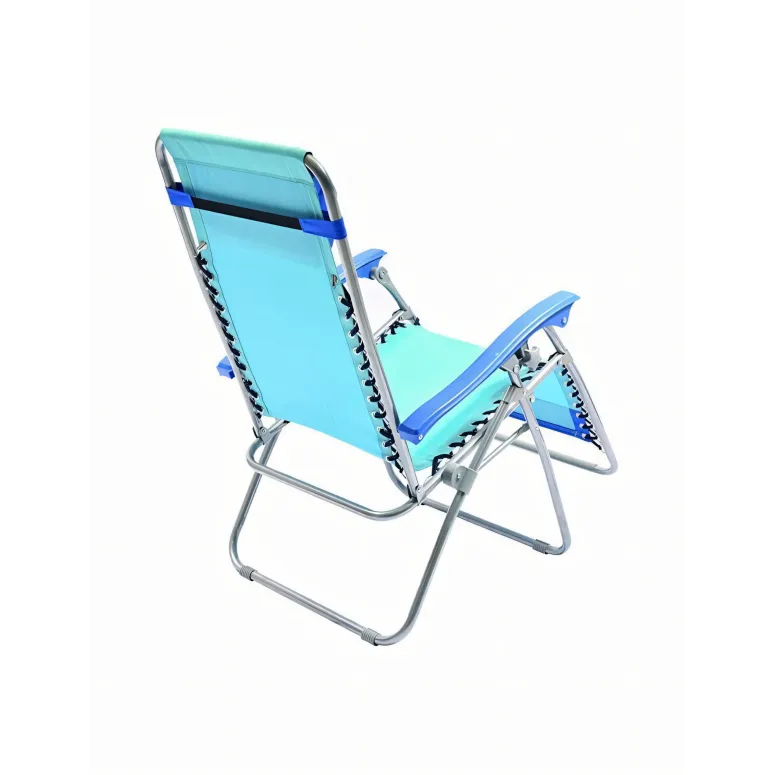 Leżak Ogrodowy Plażowy 115 x 65 x 90 cm Błękitny