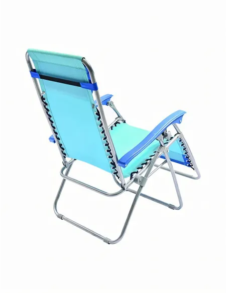 Leżak Ogrodowy Plażowy 115 x 65 x 90 cm Błękitny