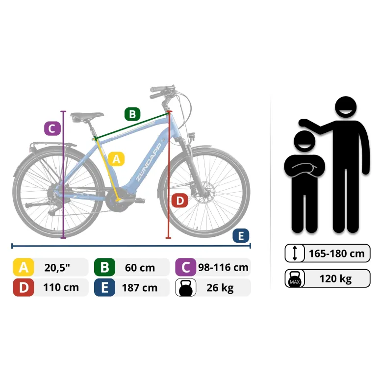 Rower Elektryczny Trekkingowy Zündapp X500, Koła 28"