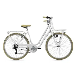 Rower Miejski Damski Retro 28 Bagażnik 6 Biegów