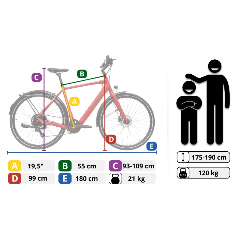 Rower Elektryczny Trekkingowy HEAD eUrban Neo Koła 28"