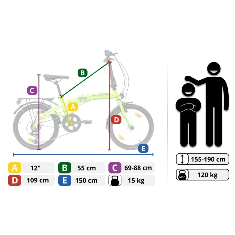 Rower Składany&nbsp;Zündapp ZF20&nbsp;City Folder, Koła 20"