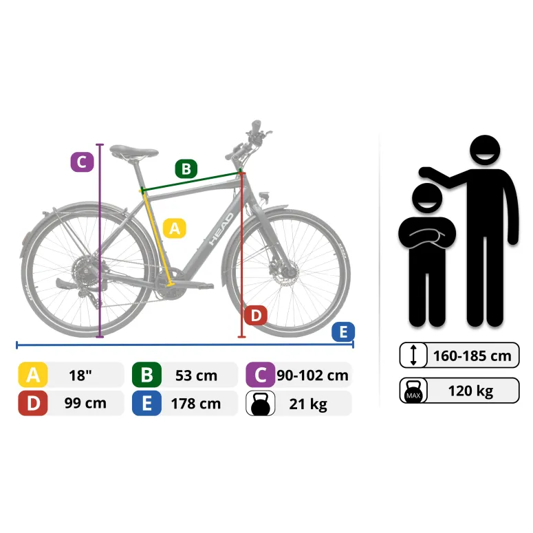 Rower Elektryczny Trekkingowy HEAD&nbsp;eUrban Neo Koła 28"