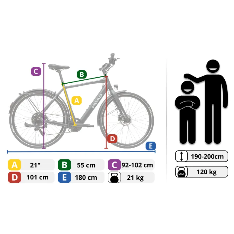 Rower Elektryczny Trekkingowy HEAD eUrban Neo Koła 28"