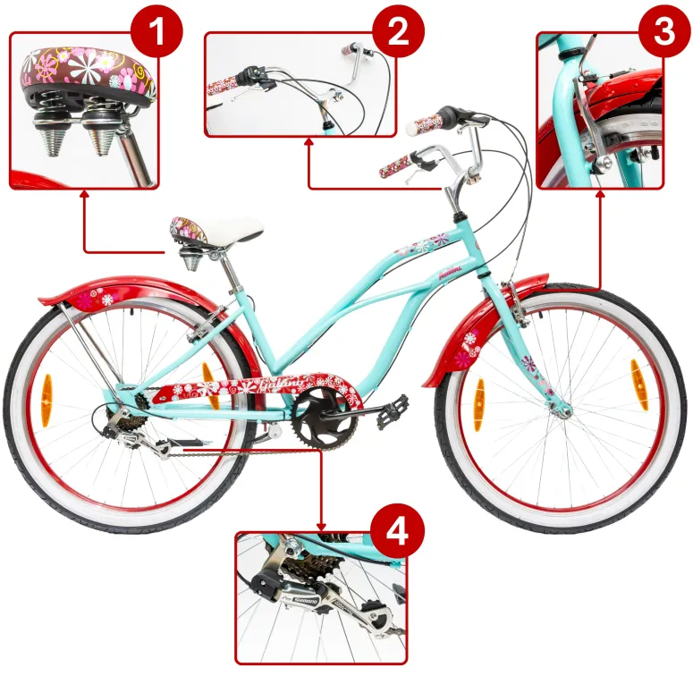 Rower Miejski Beach Cruiser Galano Malibu Koła 26"