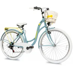 Rower Miejski Damski IwoBike Limoncello, Koła 28”