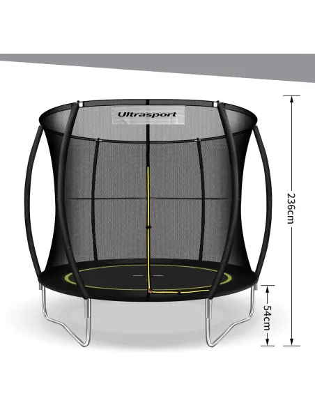 Trampolina Ultrasport Bez Sprężyn System Linowy Siatka Bezpieczeństwa 244cm