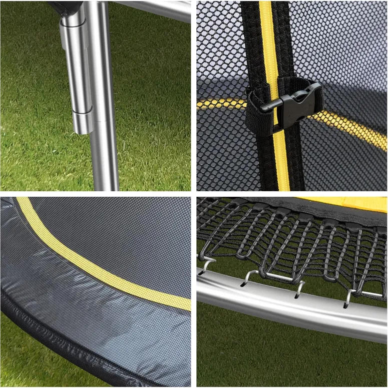 Trampolina Ultrasport Bez Sprężyn System Linowy Siatka Bezpieczeństwa 244cm