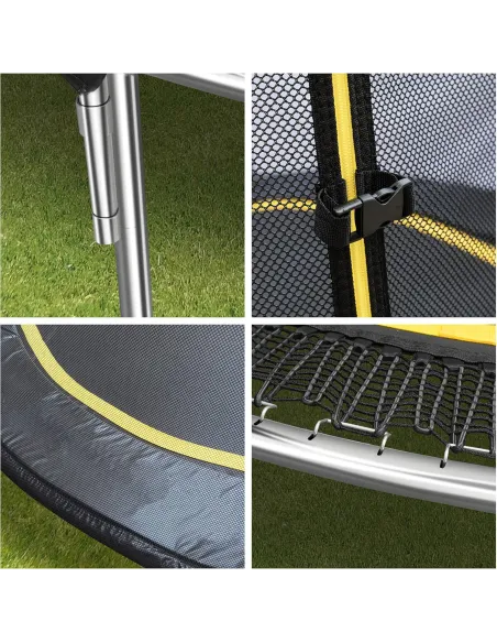 Trampolina Ultrasport Bez Sprężyn System Linowy Siatka Bezpieczeństwa 244cm