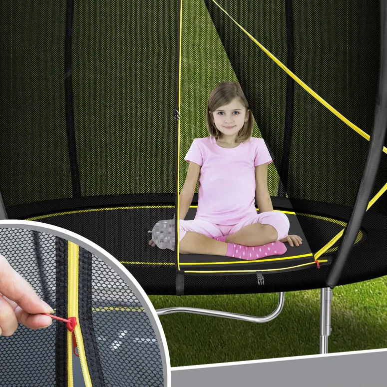 Trampolina Ultrasport Bez Sprężyn System Linowy Siatka Bezpieczeństwa 244cm