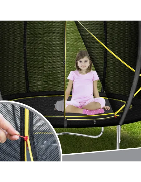 Trampolina Ultrasport Bez Sprężyn System Linowy Siatka Bezpieczeństwa 244cm