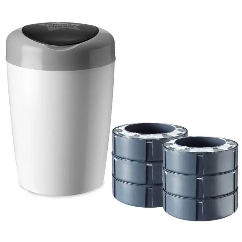 Kosz na pieluchy Tommee Tippee Simplee + wkłady wymienne, 6 szt.