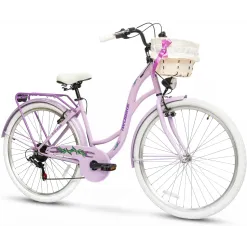 Rower Miejski Damski IwoBike Lavender, Koła 28”