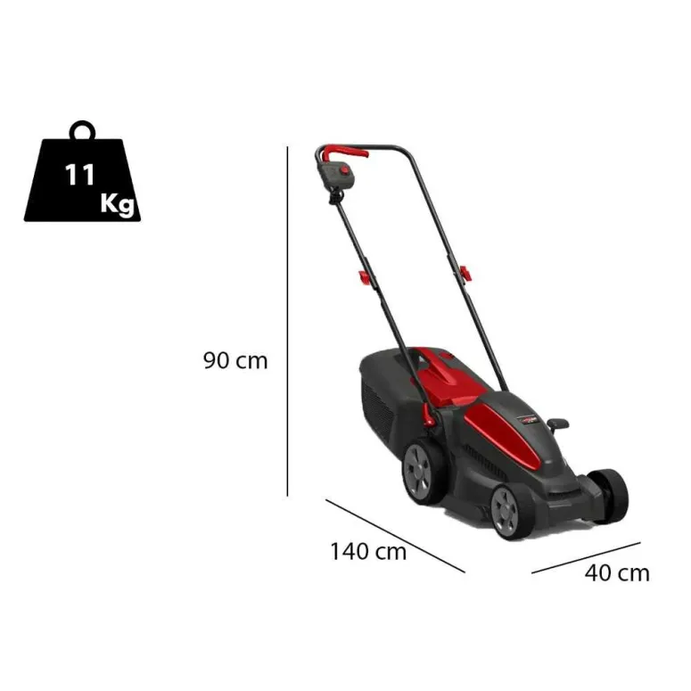 Kosiarka Elektryczna 34cm 1200 W CASTELGARDEN XE 36 Kosz 35 L LEKKA