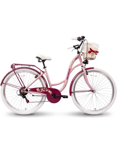 Rower Miejski Damski IwoBike Cherry Blossom, Koła 28”