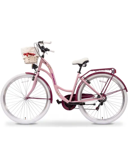Rower Miejski Damski IwoBike Cherry Blossom, Koła 28”