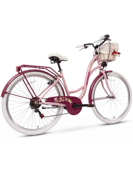 Rower Miejski Damski IwoBike Cherry Blossom, Koła 28”