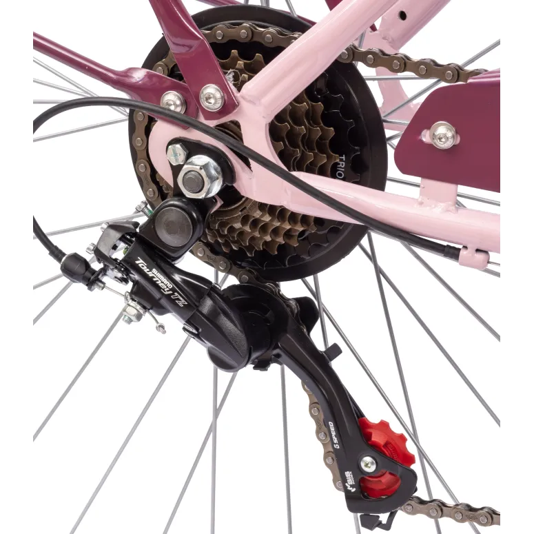 Rower Miejski Damski IwoBike Cherry Blossom, Koła 28”