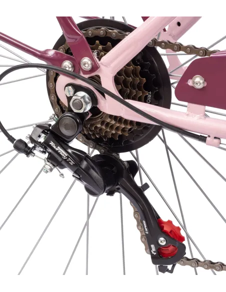 Rower Miejski Damski IwoBike Cherry Blossom, Koła 28”