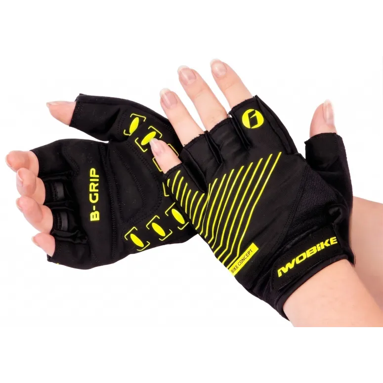 Rękawiczki Rowerowe IwoBike HivizBlack L/XL