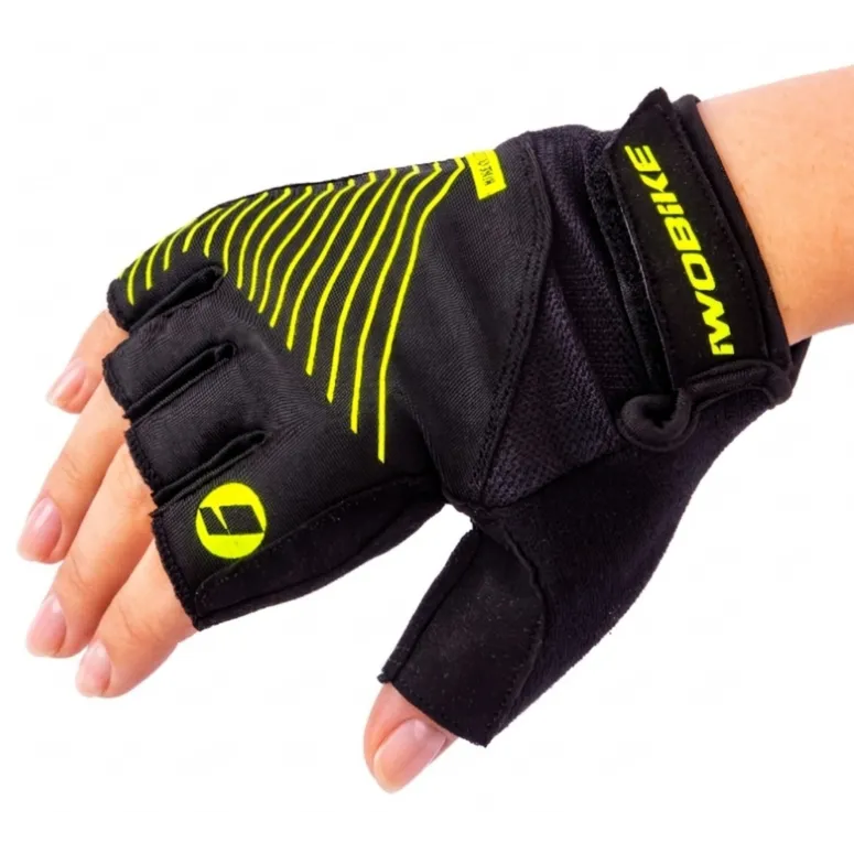 Rękawiczki Rowerowe IwoBike HivizBlack L/XL