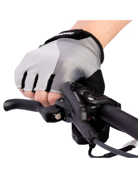 Rękawiczki Rowerowe Bez Palców Żelowe IwoBike Szaro-Czarne L/XL