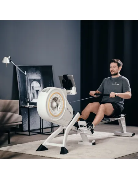 Wioślarz Powietrzny Składany SportPlus 8 Poziomów Oporu do 150 kg 200 cm