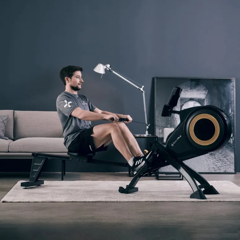 Wioślarz Powietrzny Składany SportPlus 8 Poziomów Oporu do 150 kg 200 cm