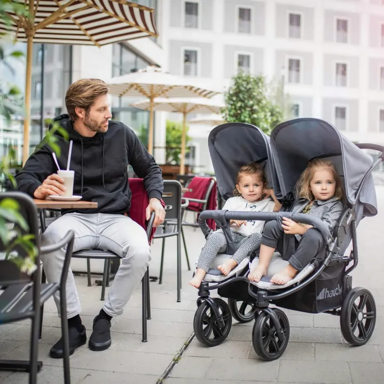 Wózek Spacerowy Podwójny Hauck Roadster Duo SLX 76cm Szary Składany