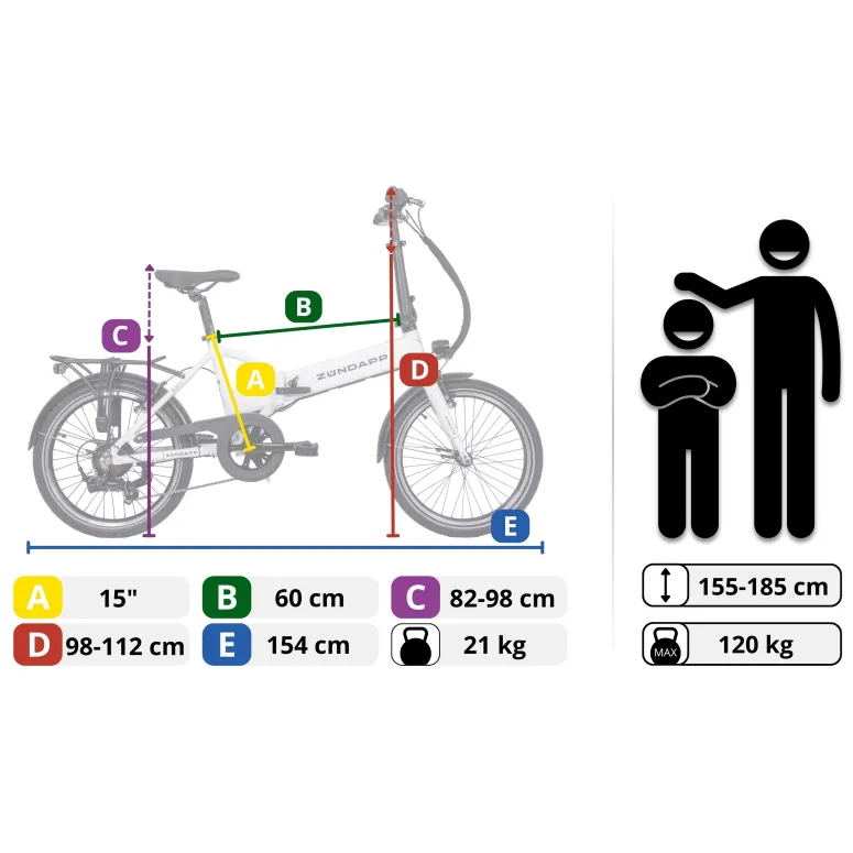 Rower Elektryczny Składany Zündapp Z101 20”, 2026
