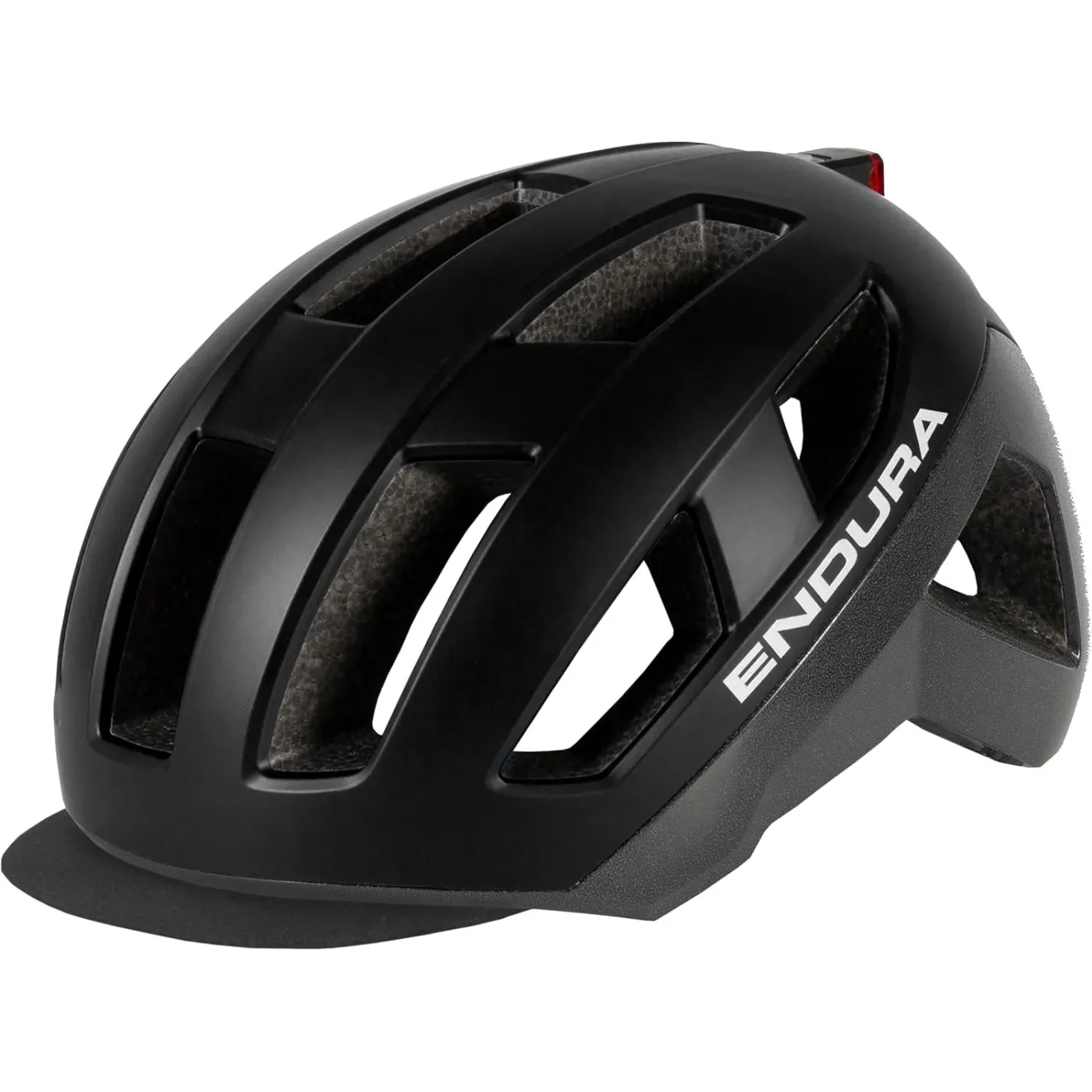 Kask Rowerowy Endura Luminite M/L 55-59 cm LED USB Odblask Daszek Czarny