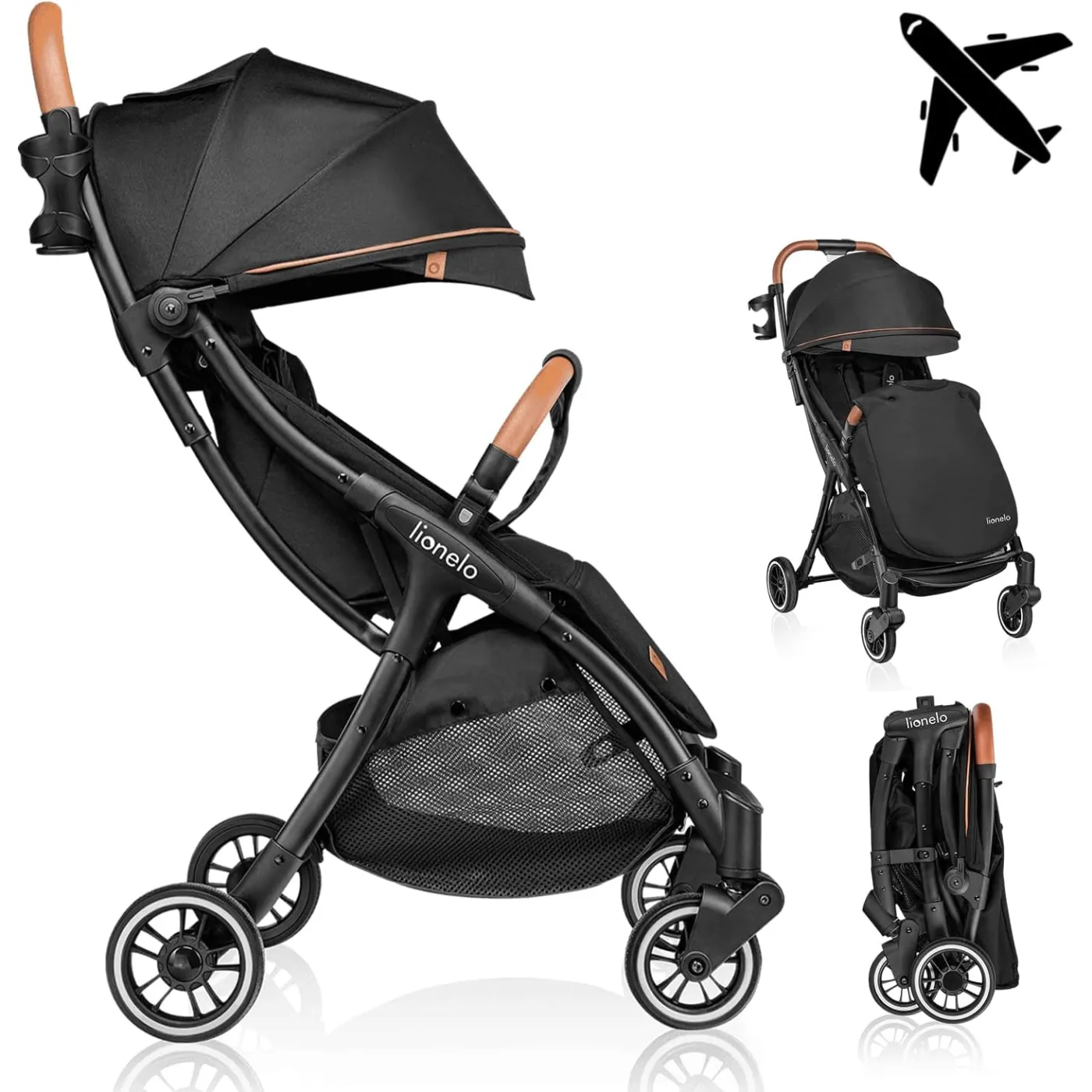 Wózek Spacerowy Lionelo Julie One Black do 22kg Lekki 6,6kg Akcesoria