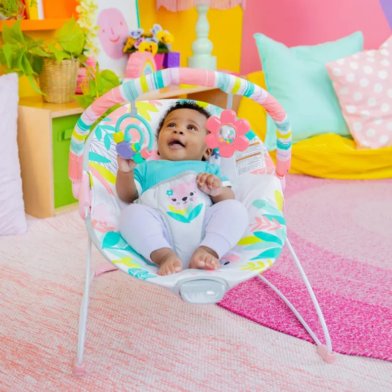 Leżaczek Bujaczek Bright Starts Rainforest Vibes Wibracje 0-9 kg