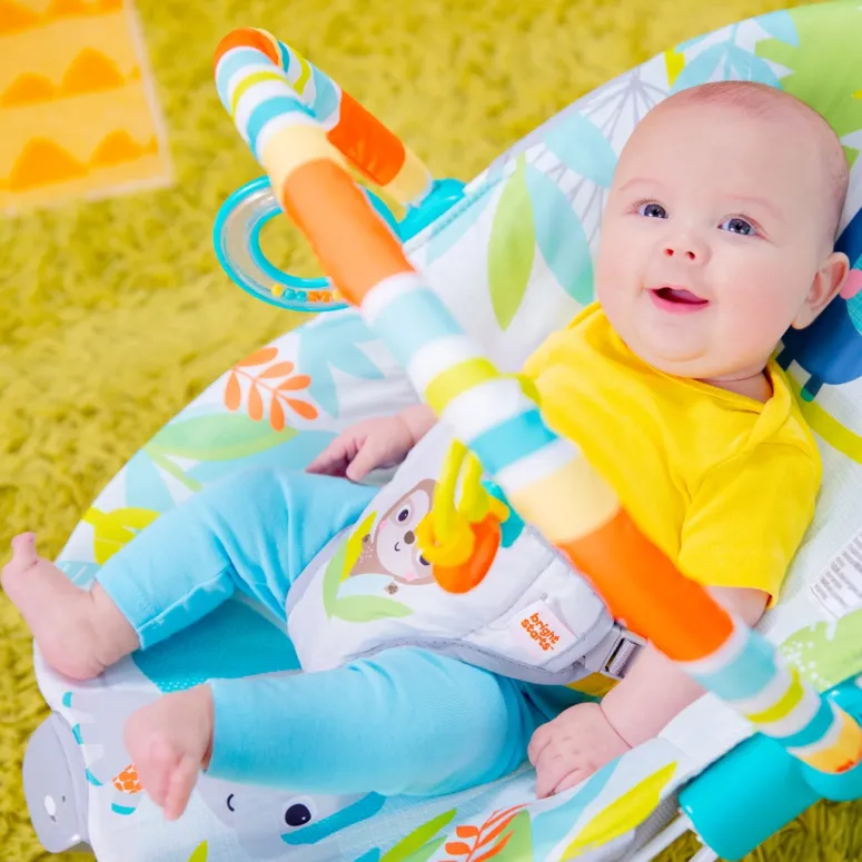 Leżaczek Bujaczek Bright Starts Rainforest Vibes Wibracje 0-9 kg