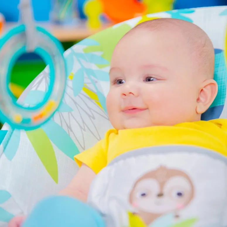 Leżaczek Bujaczek Bright Starts Rainforest Vibes Wibracje 0-9 kg
