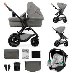 Kinderkraft Wózek Wielofunkcyjny 3w1 MOOV 2 AIR Fotelik MINK PRO Szary