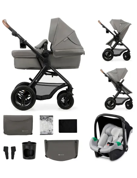 Kinderkraft Wózek Wielofunkcyjny 3w1 MOOV 2 AIR Fotelik MINK PRO Szary