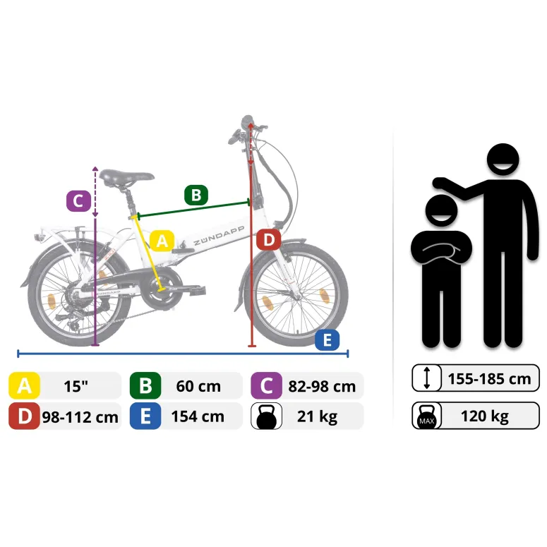 Rower Elektryczny Składany Zündapp Z101, 20"