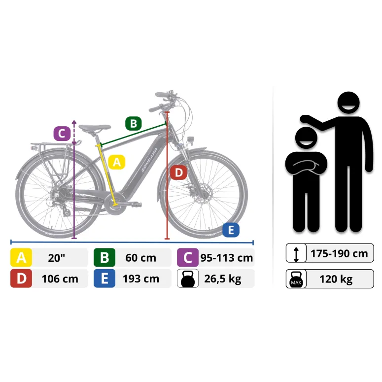 Rower Elektryczny Męski Trekkingowy Zündapp Z810, 28"