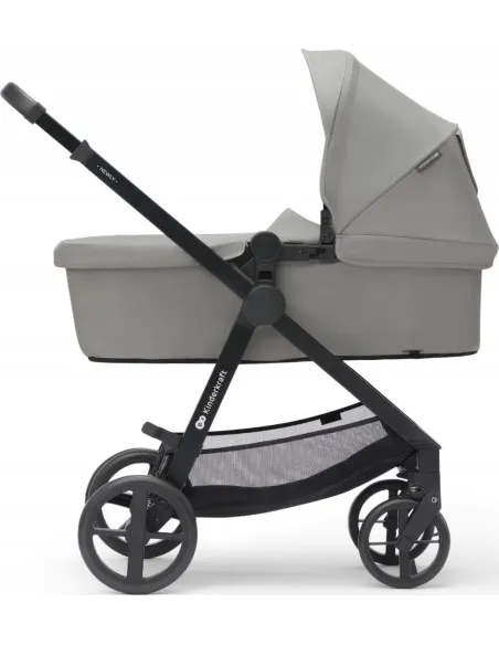 Wózek 3w1 Kinderkraft Newly Szary Gondola Spacerówka Fotelik 0-22kg