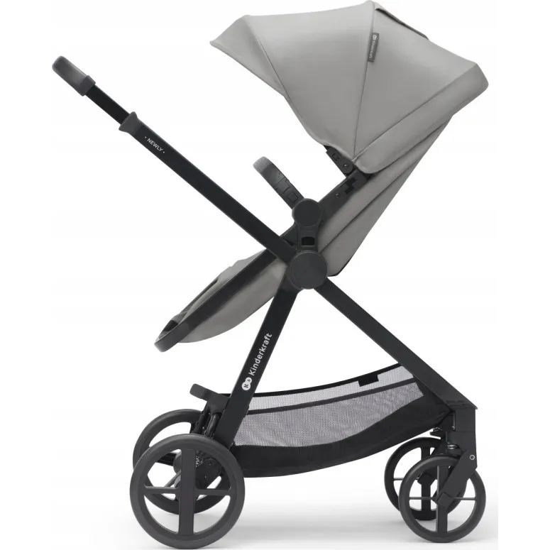Wózek 3w1 Kinderkraft Newly Szary Gondola Spacerówka Fotelik 0-22kg