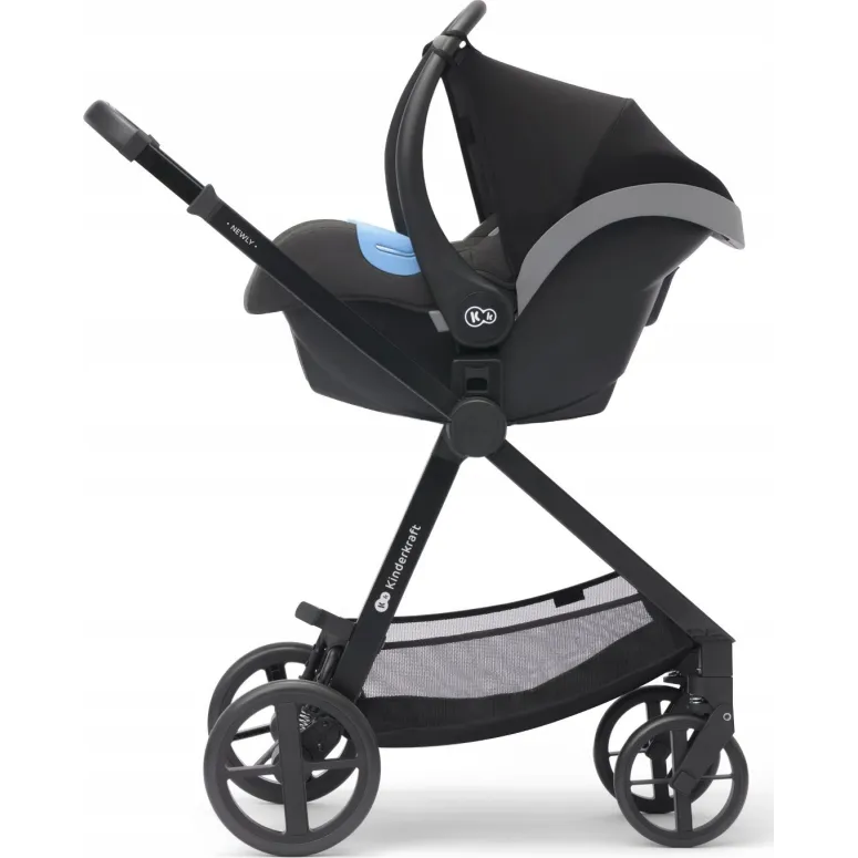 Wózek 3w1 Kinderkraft Newly Szary Gondola Spacerówka Fotelik 0-22kg