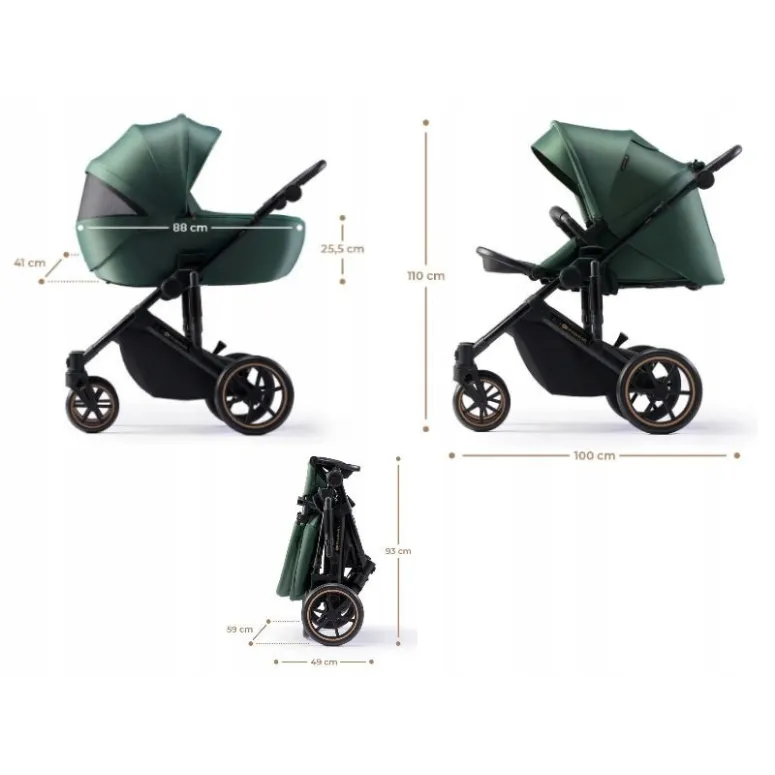 Kinderkraft wózek wielofunkcyjny Prime 2 2w1 gondola spacerówka zielony