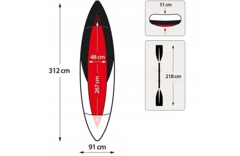 Kajak Dmuchany Intex Explorer K2 Dwuosobowy Wiosła - 6