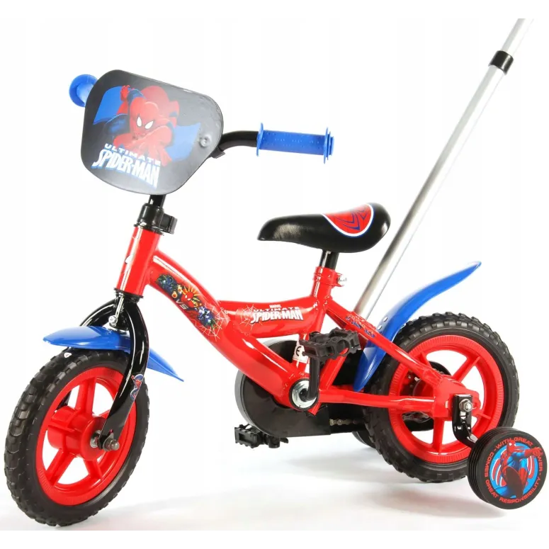 Rower Dziecięcy 10 Spiderman Kółka Prowadnik - 6