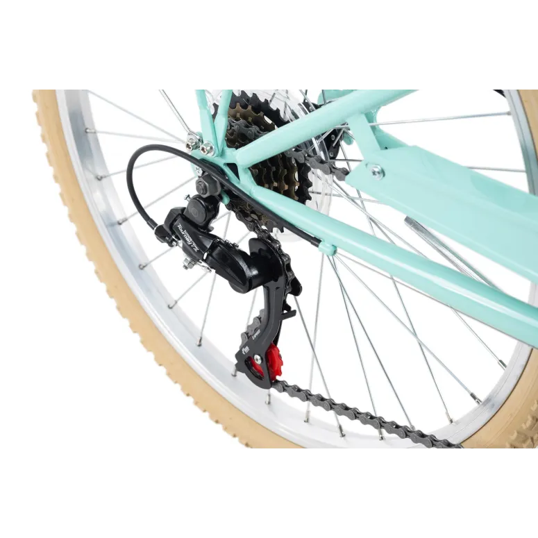 Dziewczęcy Rower Miejski 24 Stal Damka Błotniki Bagażnik Światła Stopka