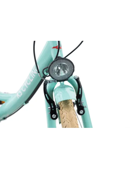 Dziewczęcy Rower Miejski 24 Stal Damka Błotniki Bagażnik Światła Stopka