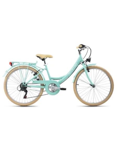 Dziewczęcy Rower Miejski 24 Damka Bagażnik Światła - 1